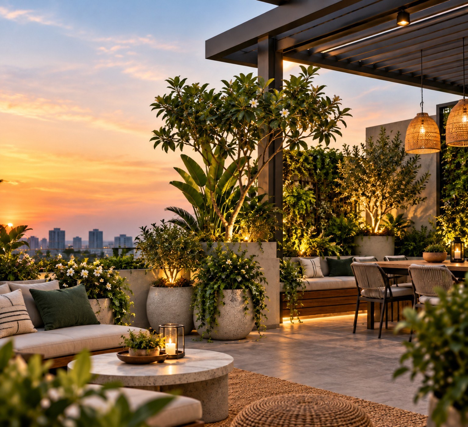 Terrace garden landscaping