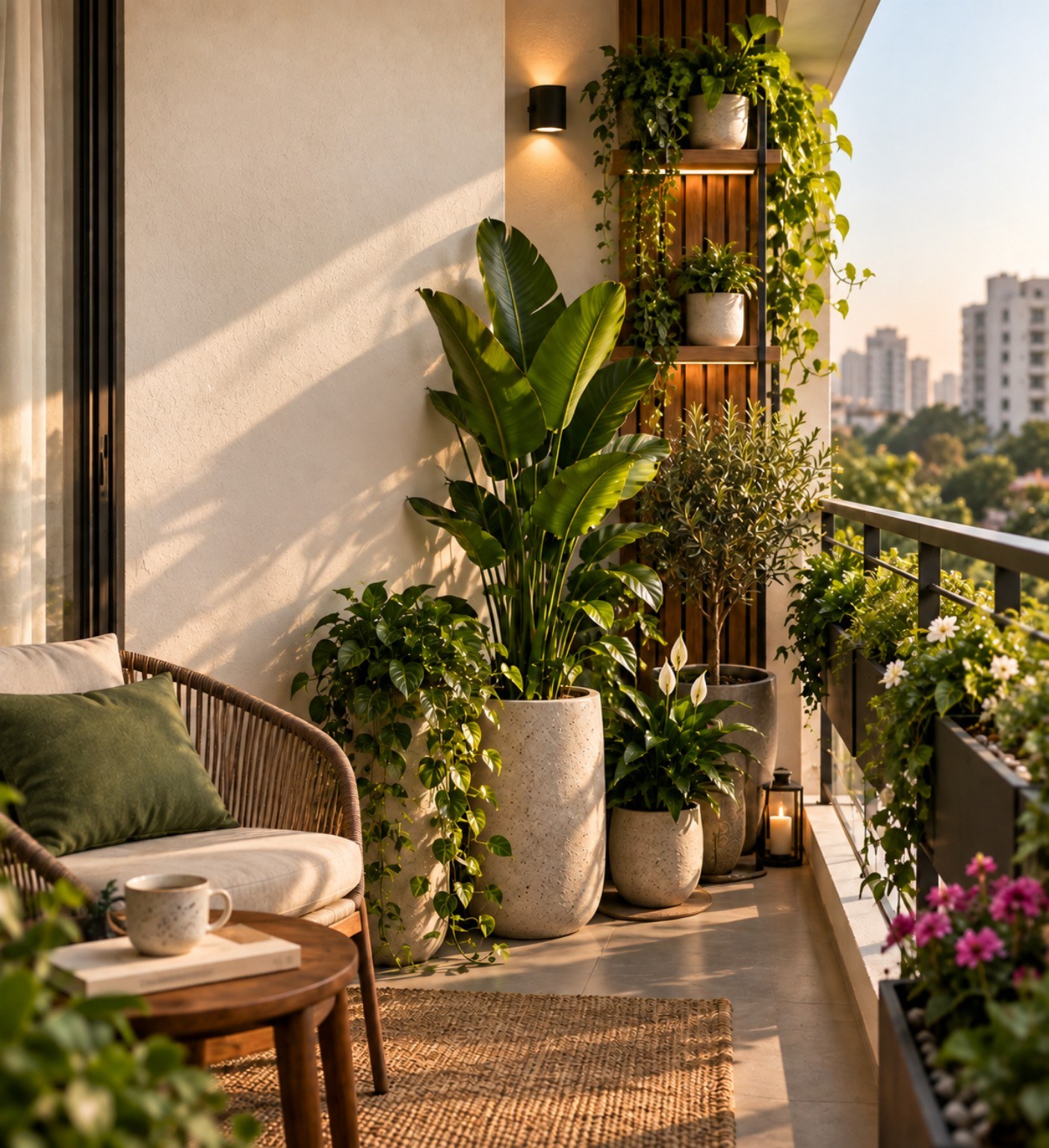 Balcony garden planting