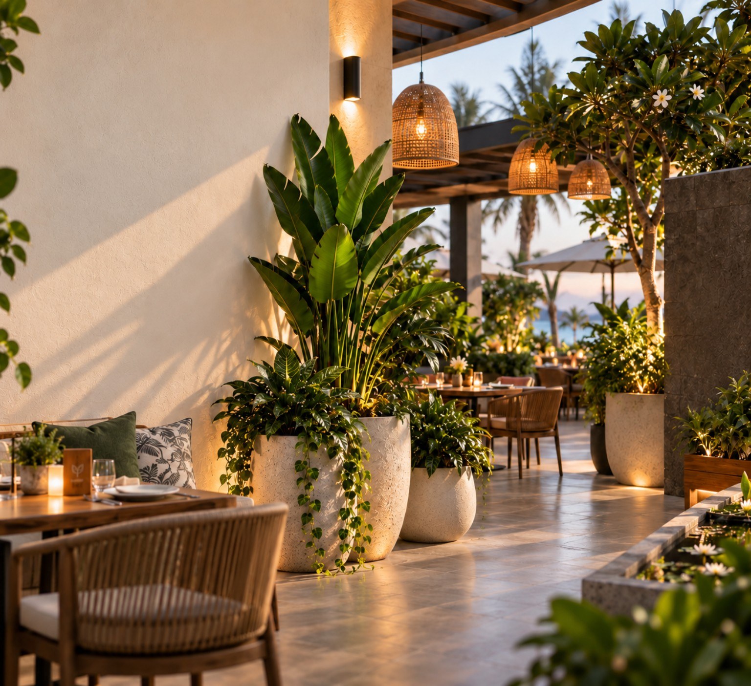 Hospitality planting and greenery